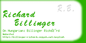 richard billinger business card